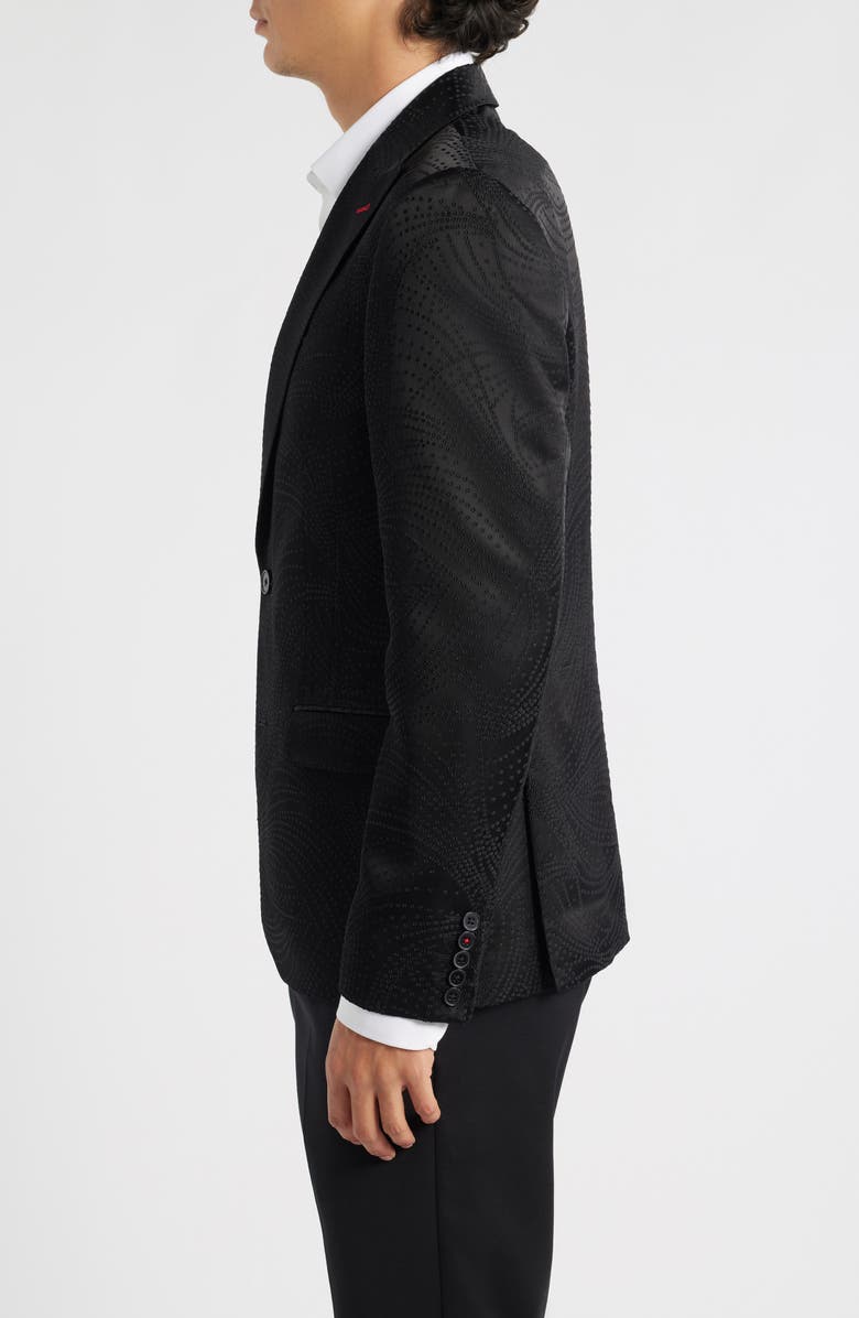 Siragusa Black Jacquard Blazer, Alternate, color, Black
