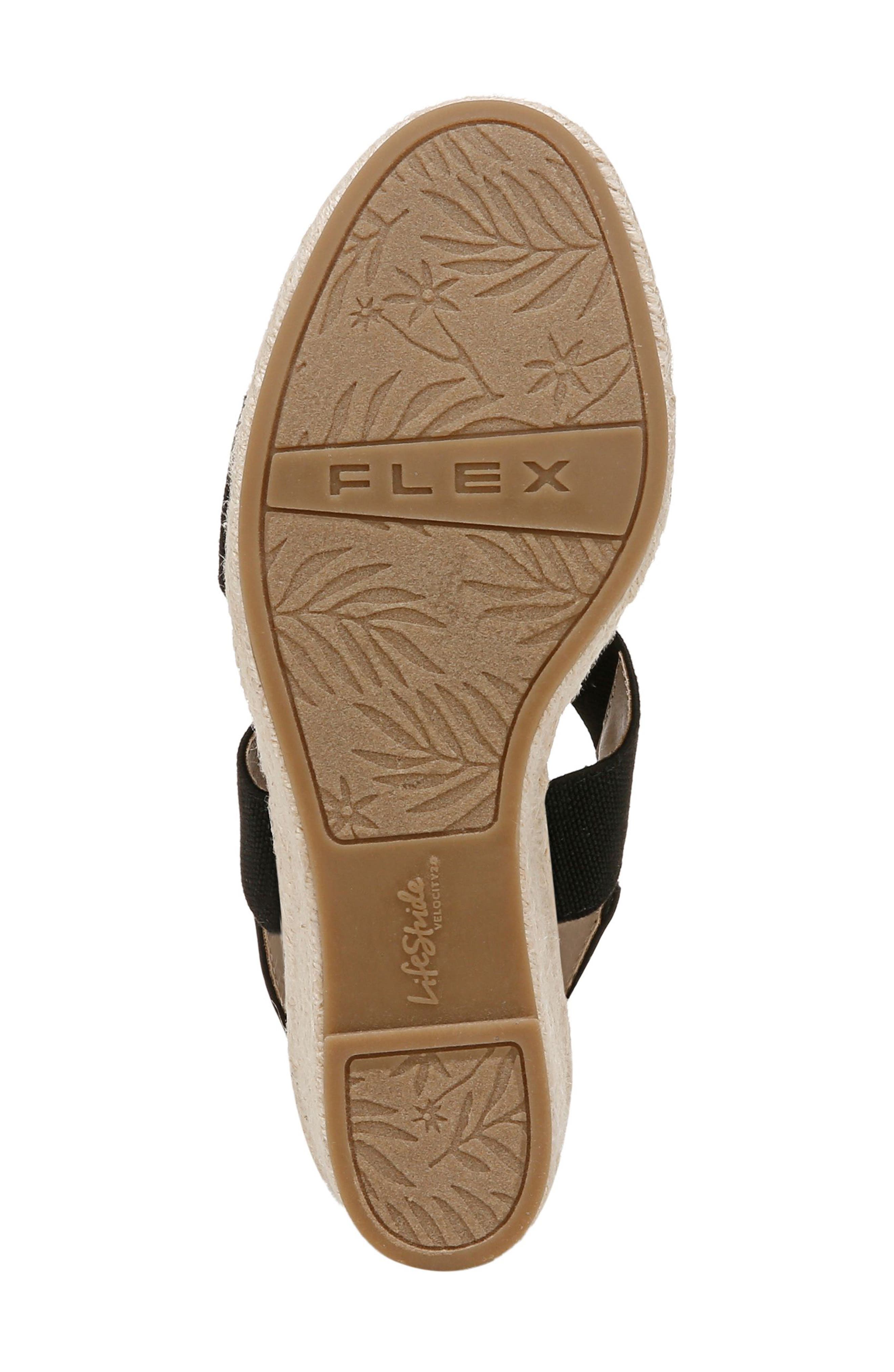 LifeStride Tallulah Espadrille Slingback Platform Wedge Sandal, Alternate, color, Black