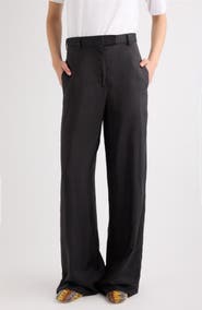 Dries Van Noten Penn Striped Wide Leg Cupro Pants