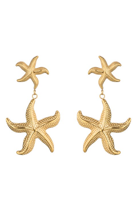 Aria Starfish Double Drop Earrings