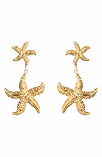 Aria Starfish Double Drop Earrings