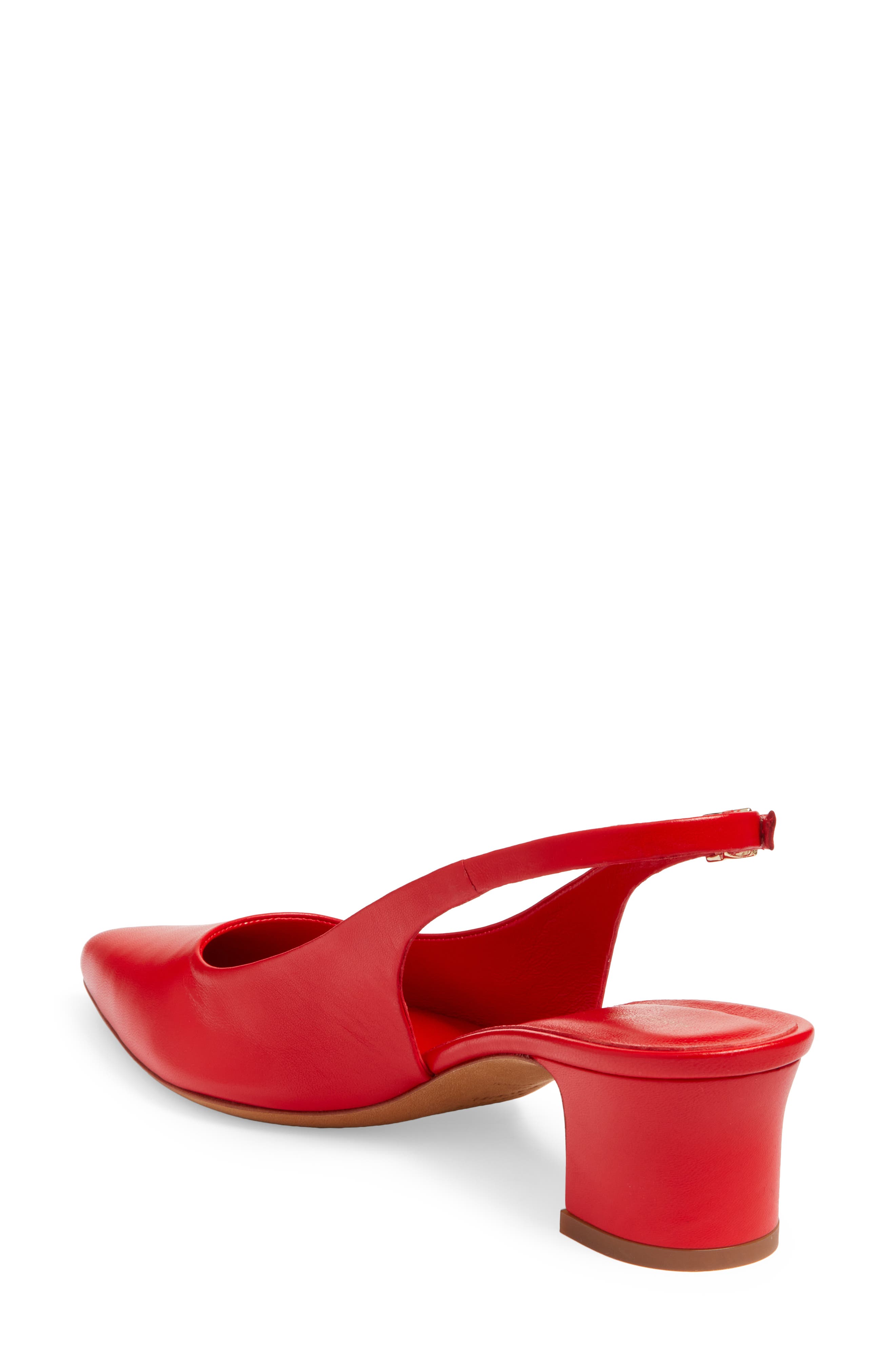 Pointed Toe Slingback Pump, Alternate, color, POPPY