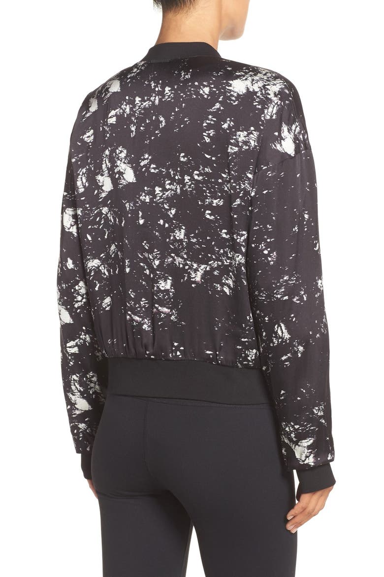 Reversible Bomber Jacket, Alternate, color, BLACK/ WHITE MULTI