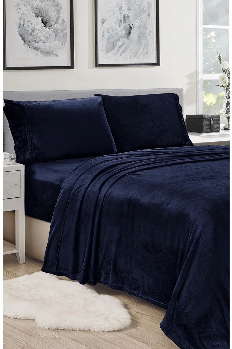 Microplush Ultra Premium Sheet Set, Alternate, color, NAVY
