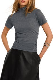 MINT VELVET Ruched Detail High Neck Top