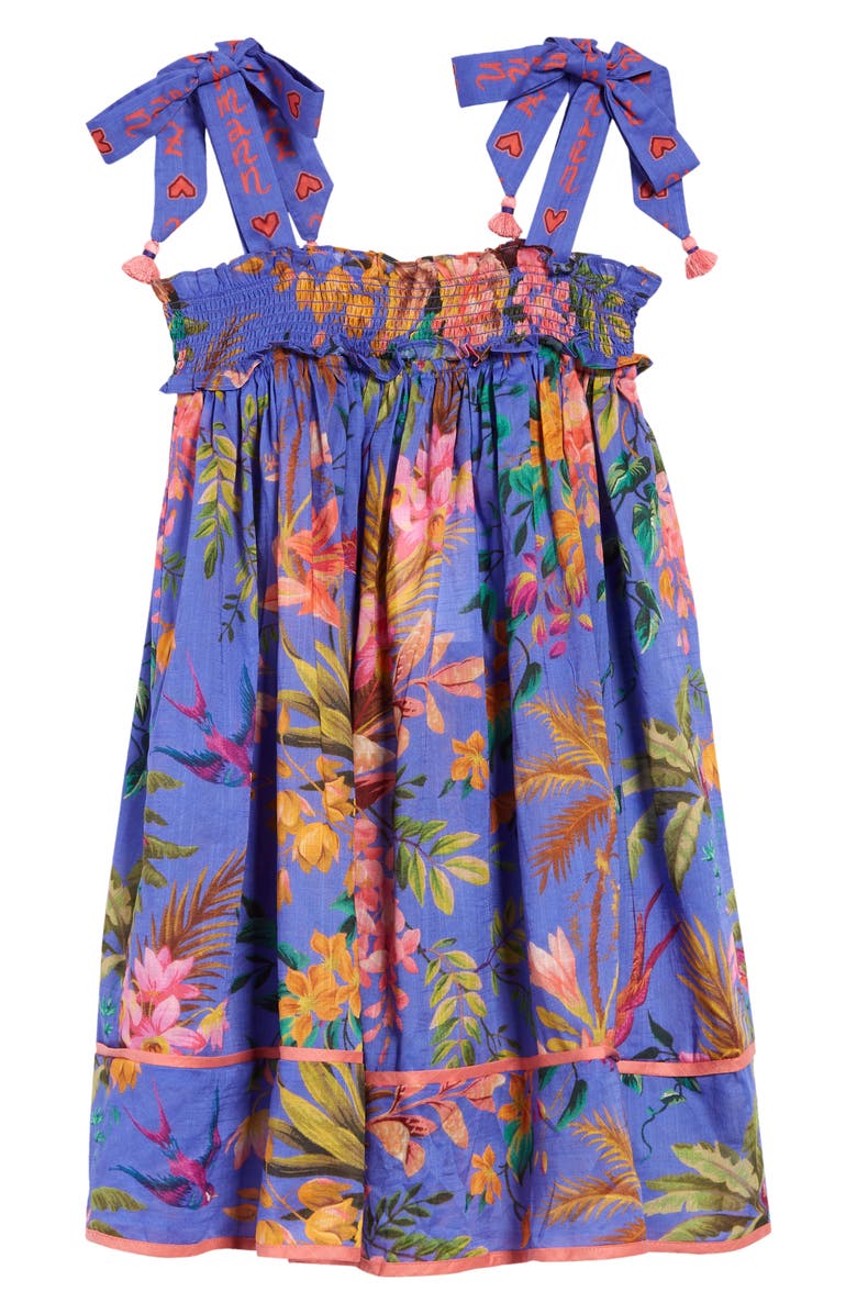 Zimmermann Kids' Tropicana Print Shirred Cotton Sundress, Alternate, color, 
