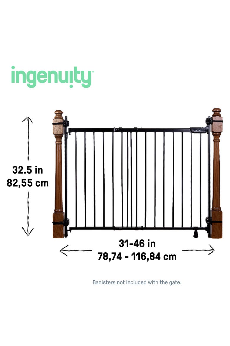 The Stairway+ 46W Series Pet and Baby Gate, Alternate, color, Black