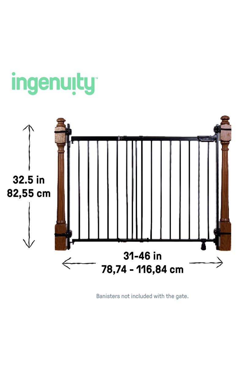INGENUITY The Stairway+ 46W Series Pet and Baby Gate, Alternate, color, Black