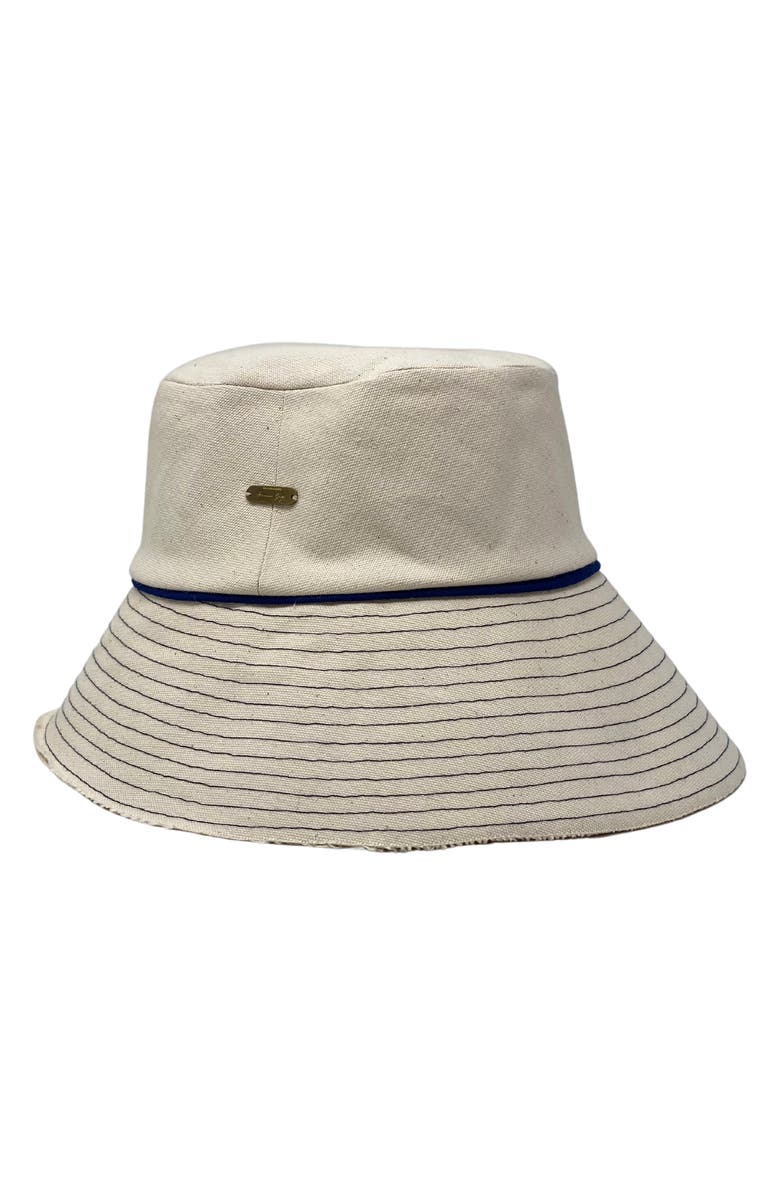 Frances Grey Nola Canvas Packable Bucket Hat, Main, color,