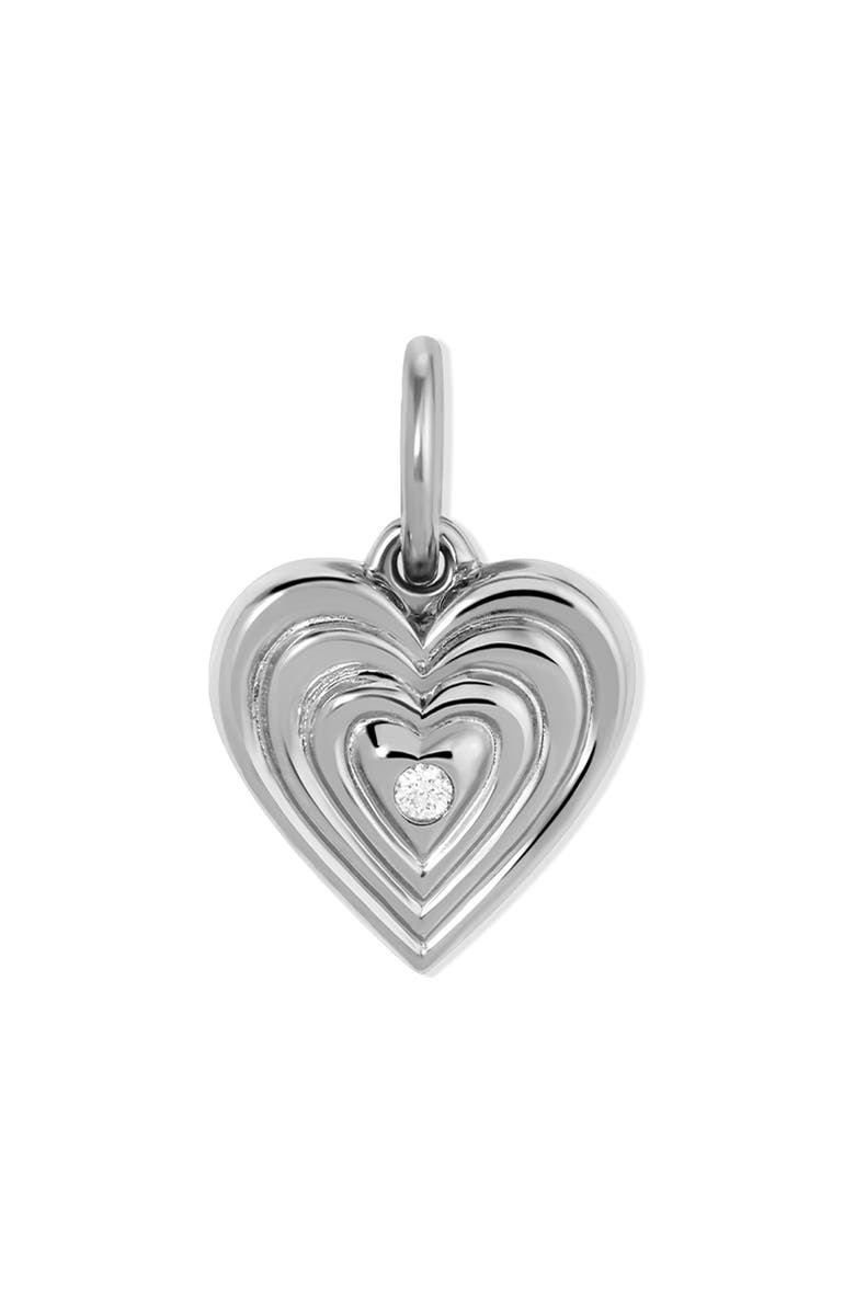 Adina Reyter Groovy Diamond Heart Locket, Main, color, Silver
