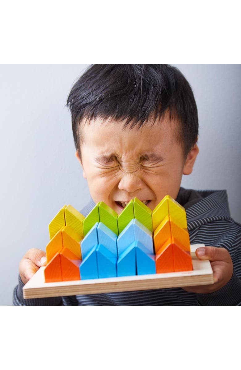 HABA 3D Arranging Game - Creative Stones Wooden Building Blocks & Stacking Toy for Toddlers - Wooden Montessori Toy with Pattern Cards, Alternate, color, Multi