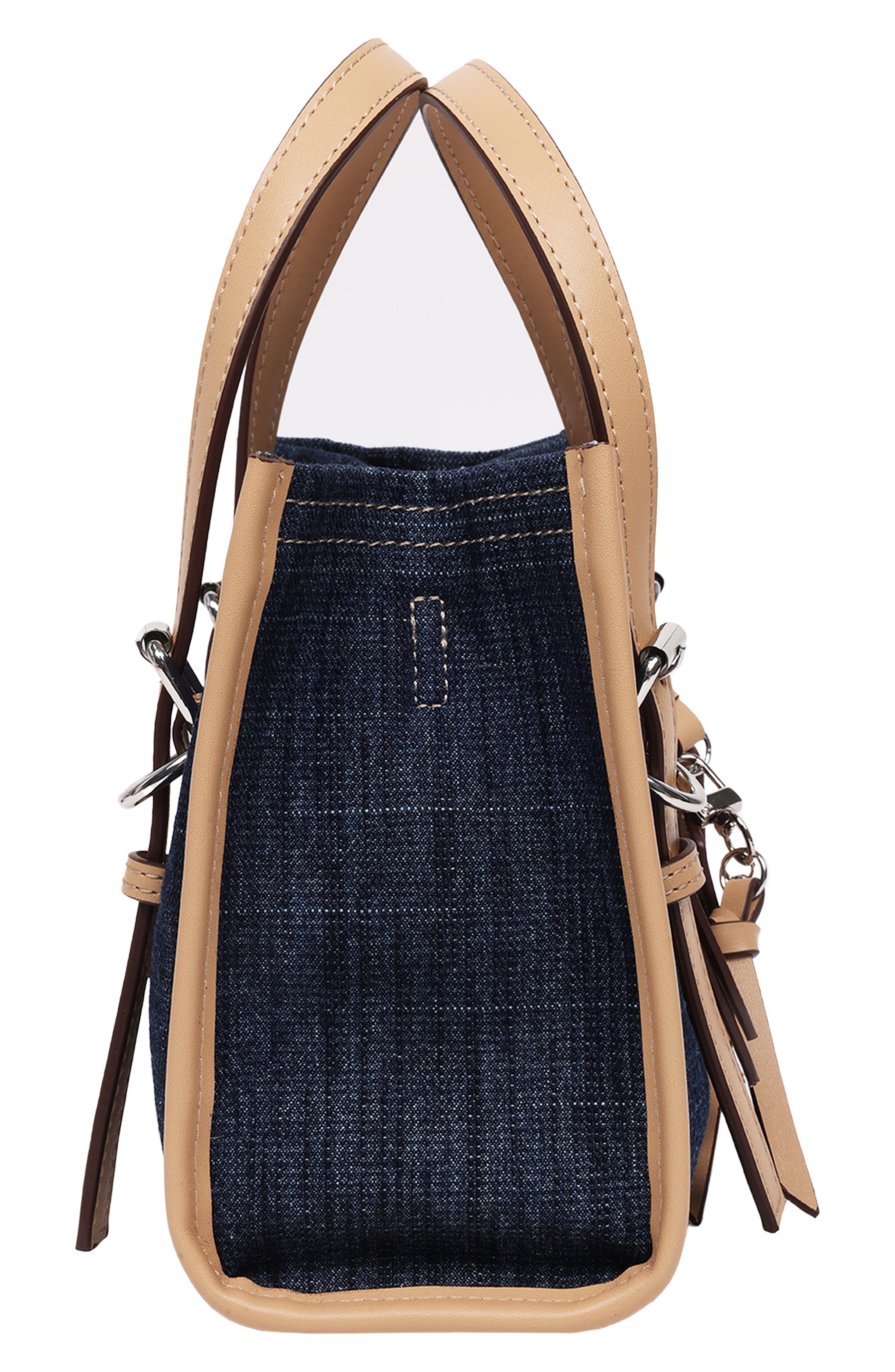True Religion Denim Dangle Mini Tote, Alternate, color, Dark Denim