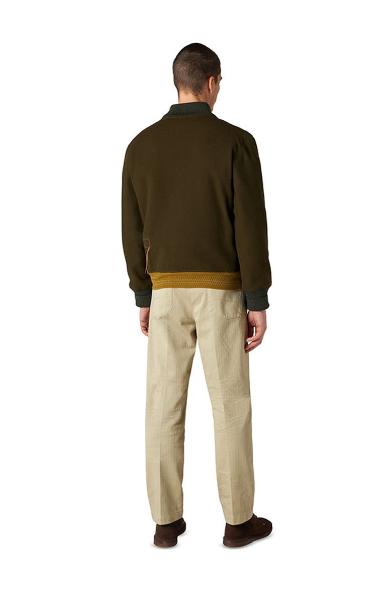 Cruiser Wool Twill Bomber Jacket, Alternate, color, ARMY GREEN