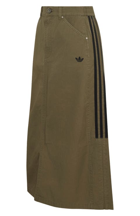 Cotton Twill Midi Skirt