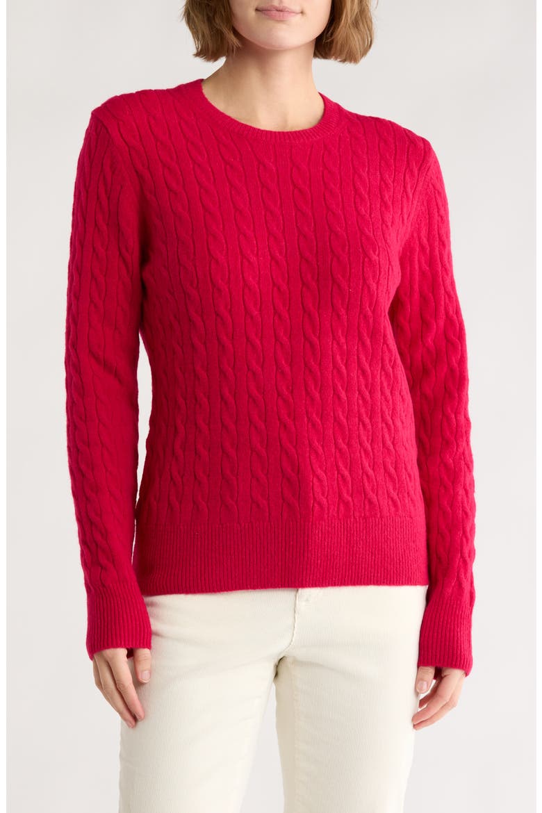 Cable Knit Pullover Sweater, Main, color, FUSCHIA