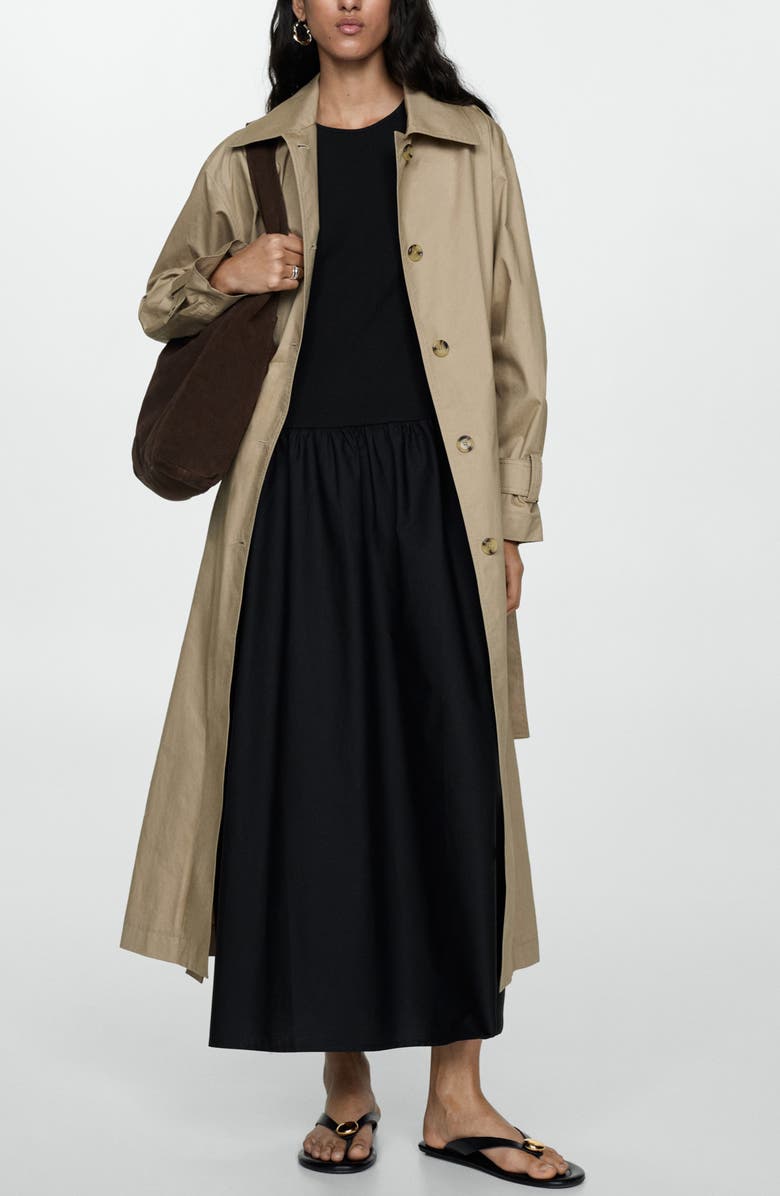 MANGO Mixed Media Fit & Flare T-Shirt Dress, Alternate, color,