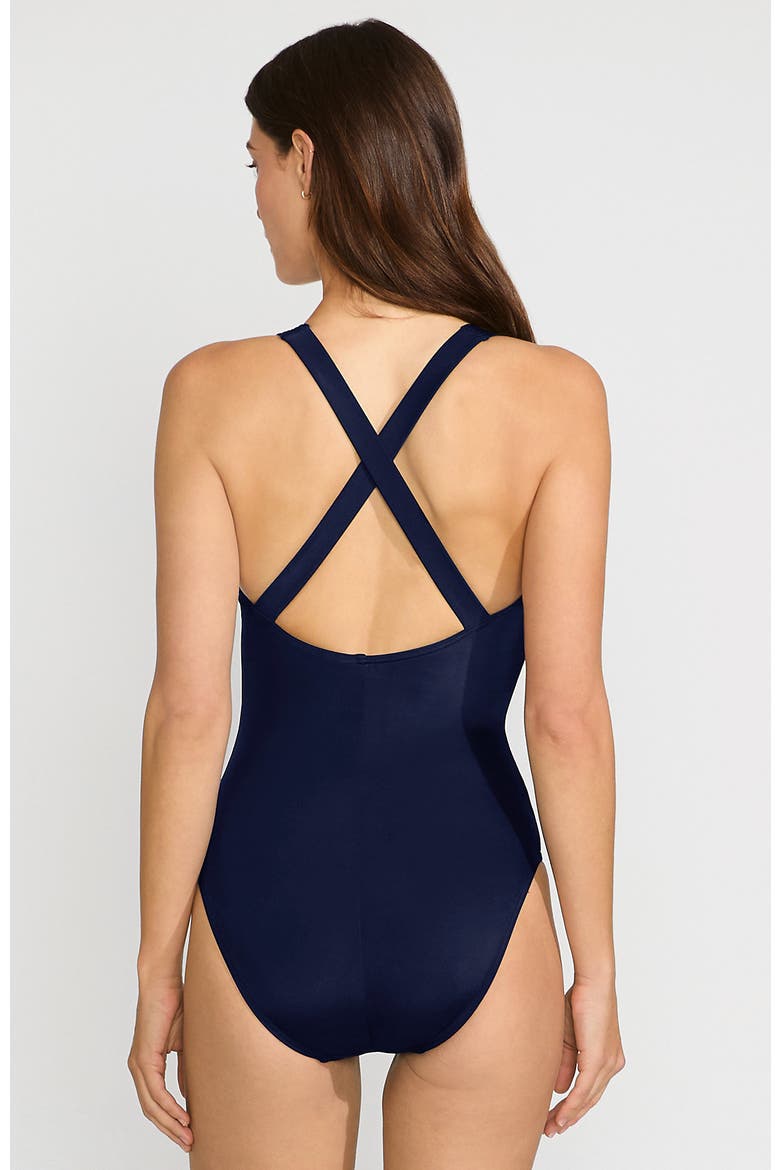 D-Cup Tugless X-Back One Piece Swimsuit, Alternate, color, Deep Sea Navy