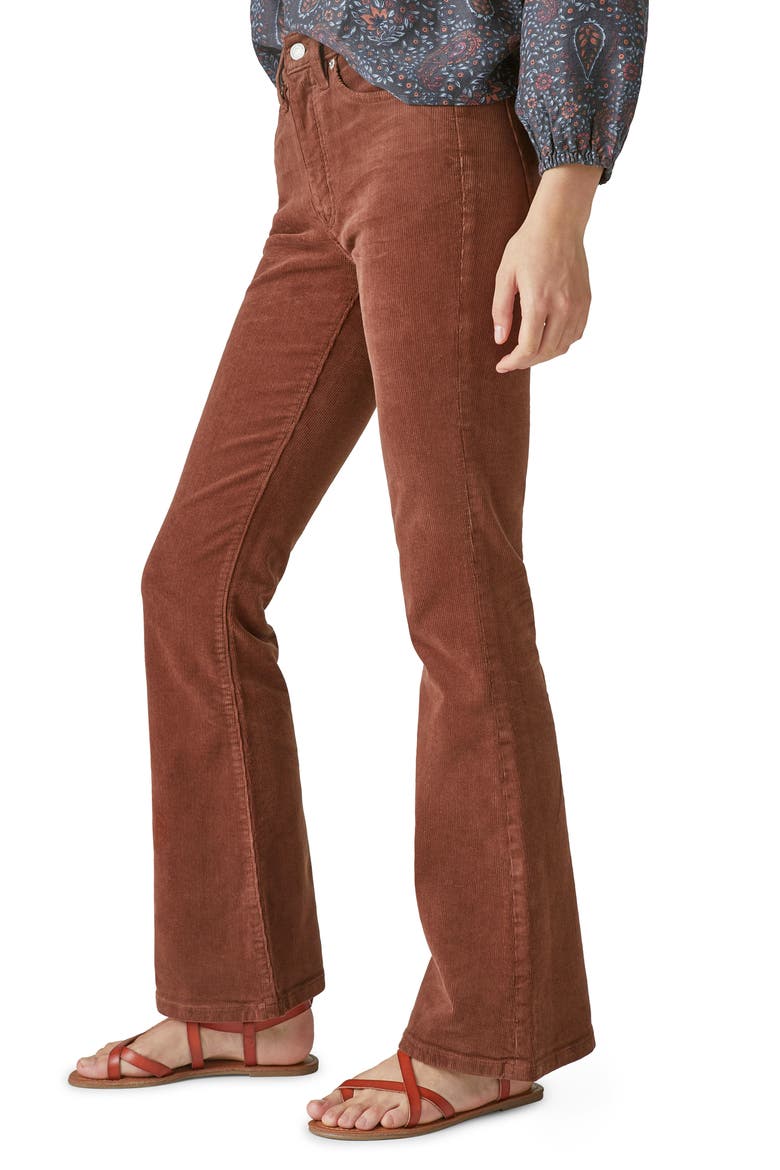 Stevie High Waist Corduroy Flare Jeans, Alternate, color, HOT COCOA