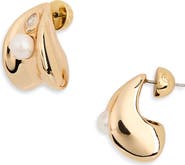 Ettika Hera Freshwater Pearl Huggie Earrings