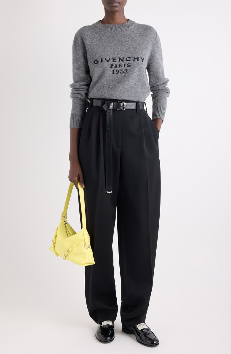 Givenchy Logo Intarsia Wool & Cashmere Sweater, Alternate, color, Slate Blend