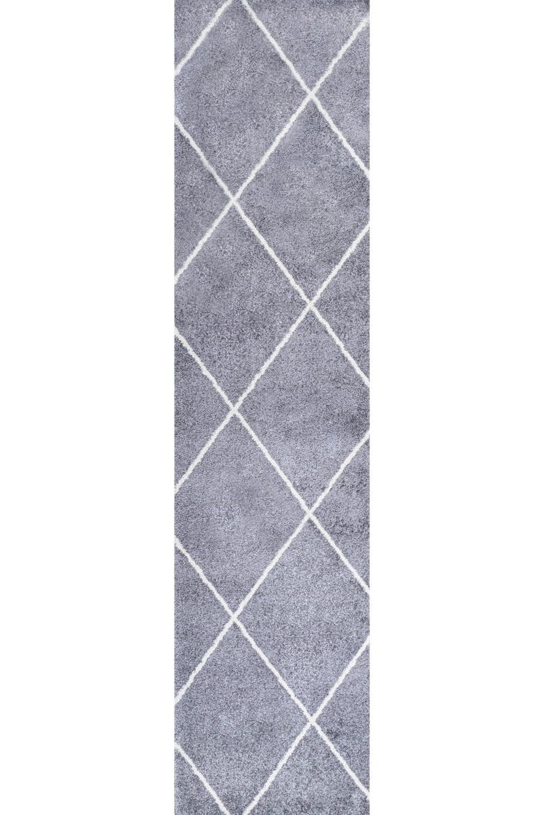 Cole Minimalist Diamond Trellis Area Rug, Alternate, color, Gray/White