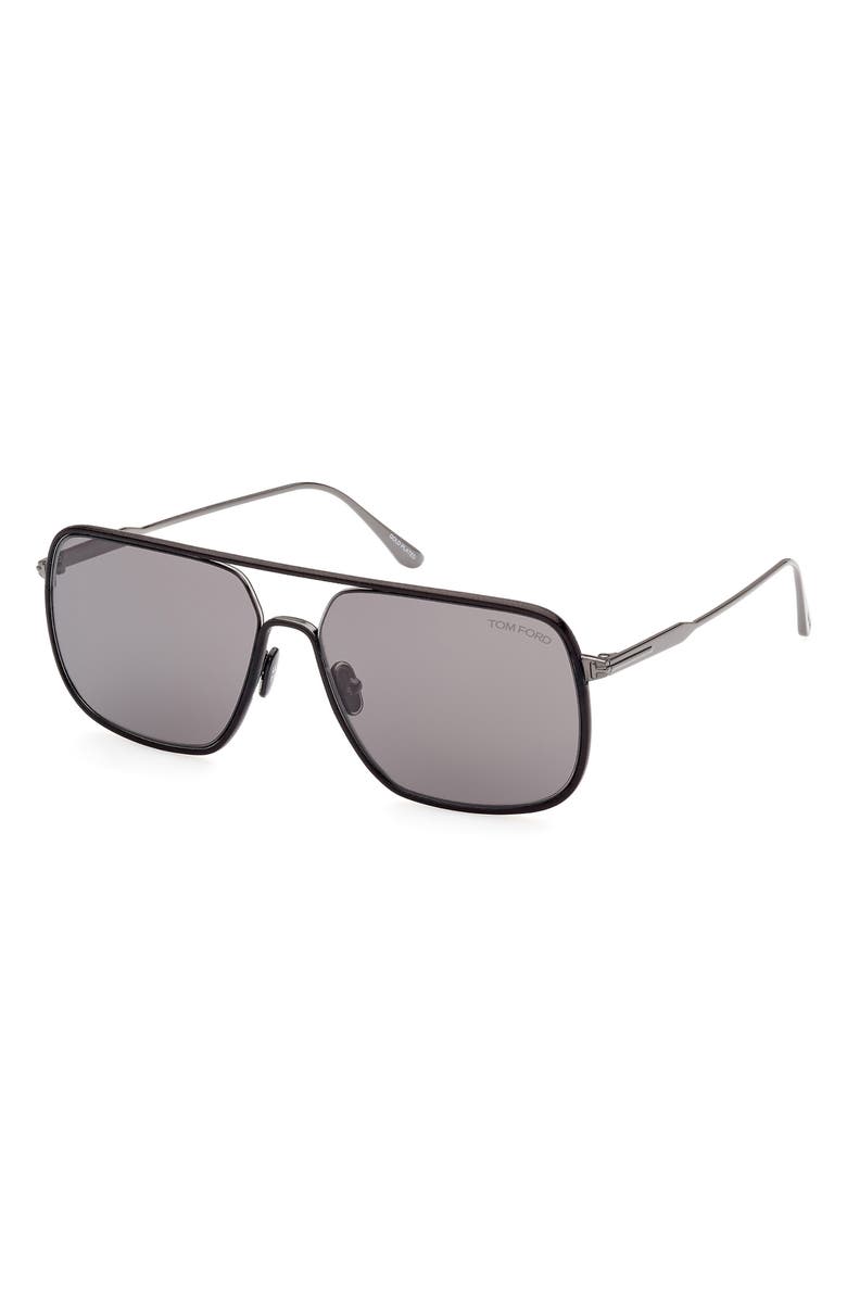 TOM FORD Cliff-02 60mm Aviator Sunglasses, Alternate, color, 