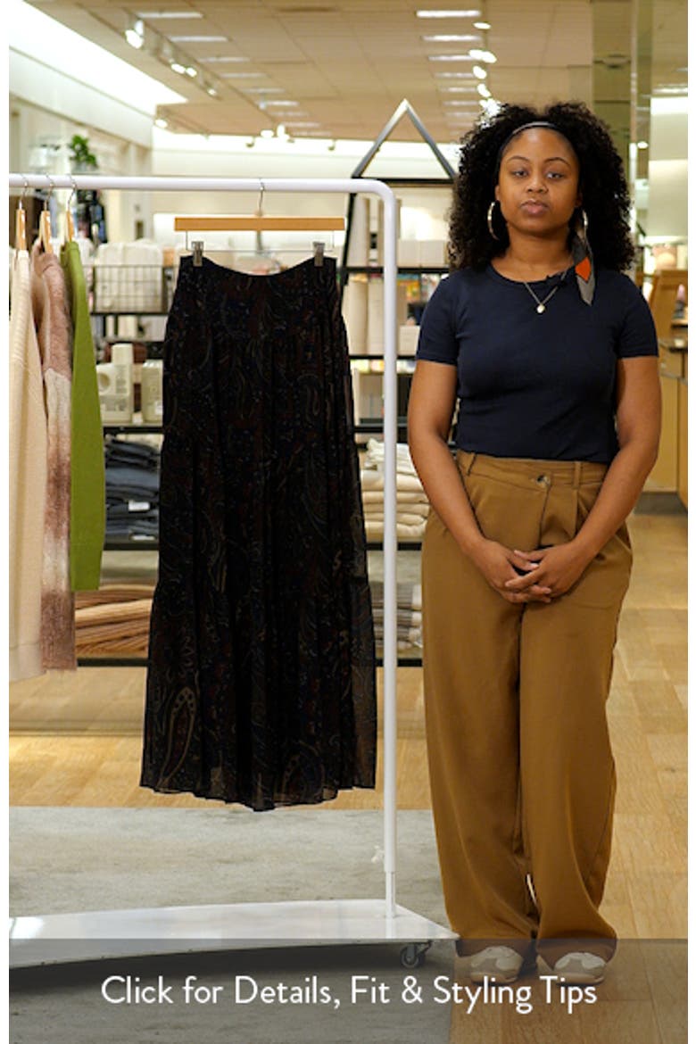 Paisley Crinkle Georgette Maxi Skirt video