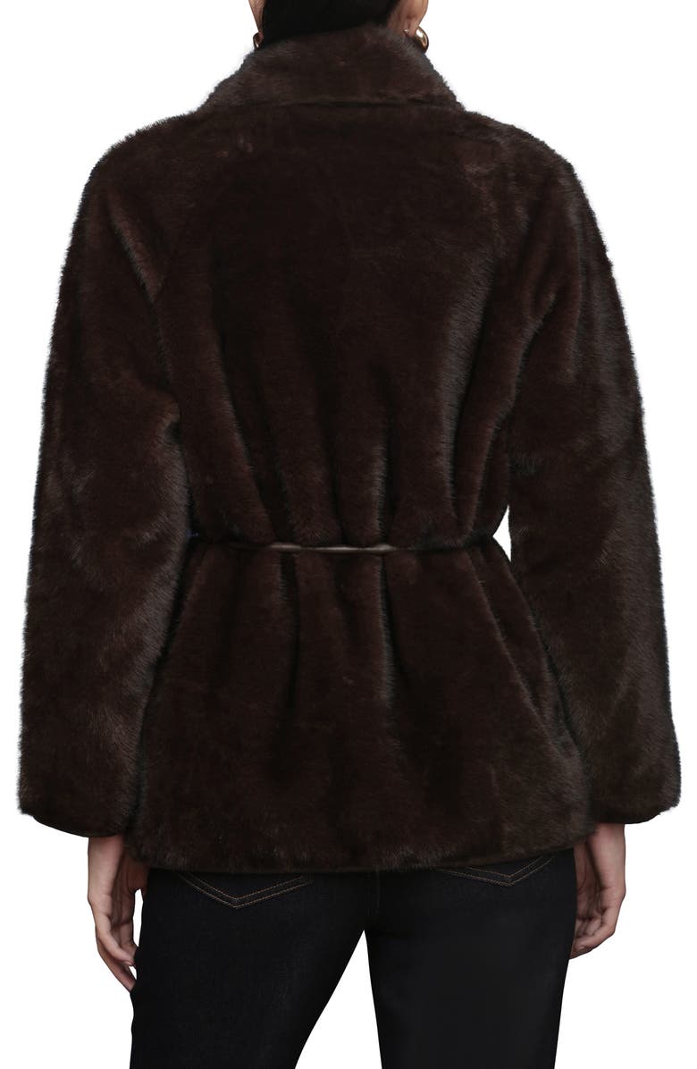 Avec Les Filles Shawl Collar Faux Fur Jacket, Alternate, color, Espresso
