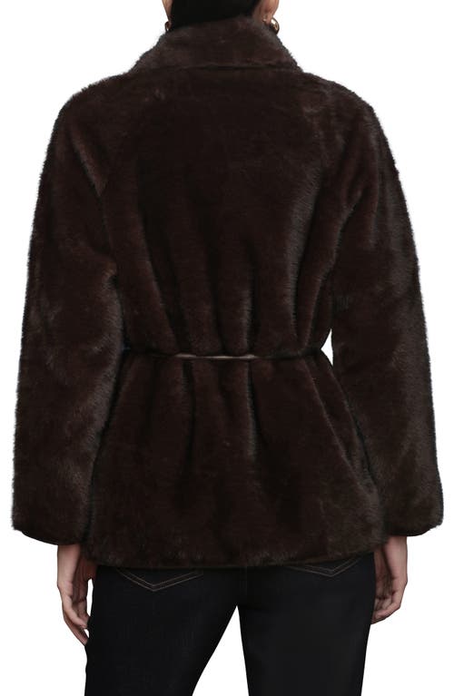 Avec Les Filles Shawl Collar Faux Fur Jacket In Black