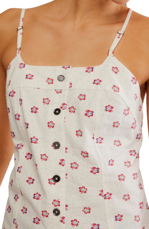 Free People Maddie Floral Print Sleeveless Top In Ivory Combo