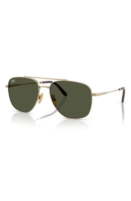 Ray Ban Ray-ban 59mm Polarized Square Sunglasses In Gold Flash