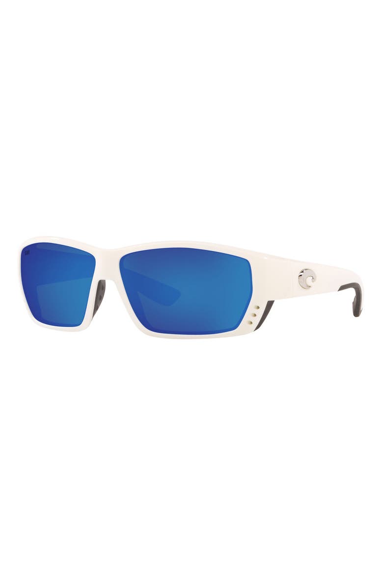 62mm Polarized Wraparound Sunglasses, Alternate, color, WHITE BLUE