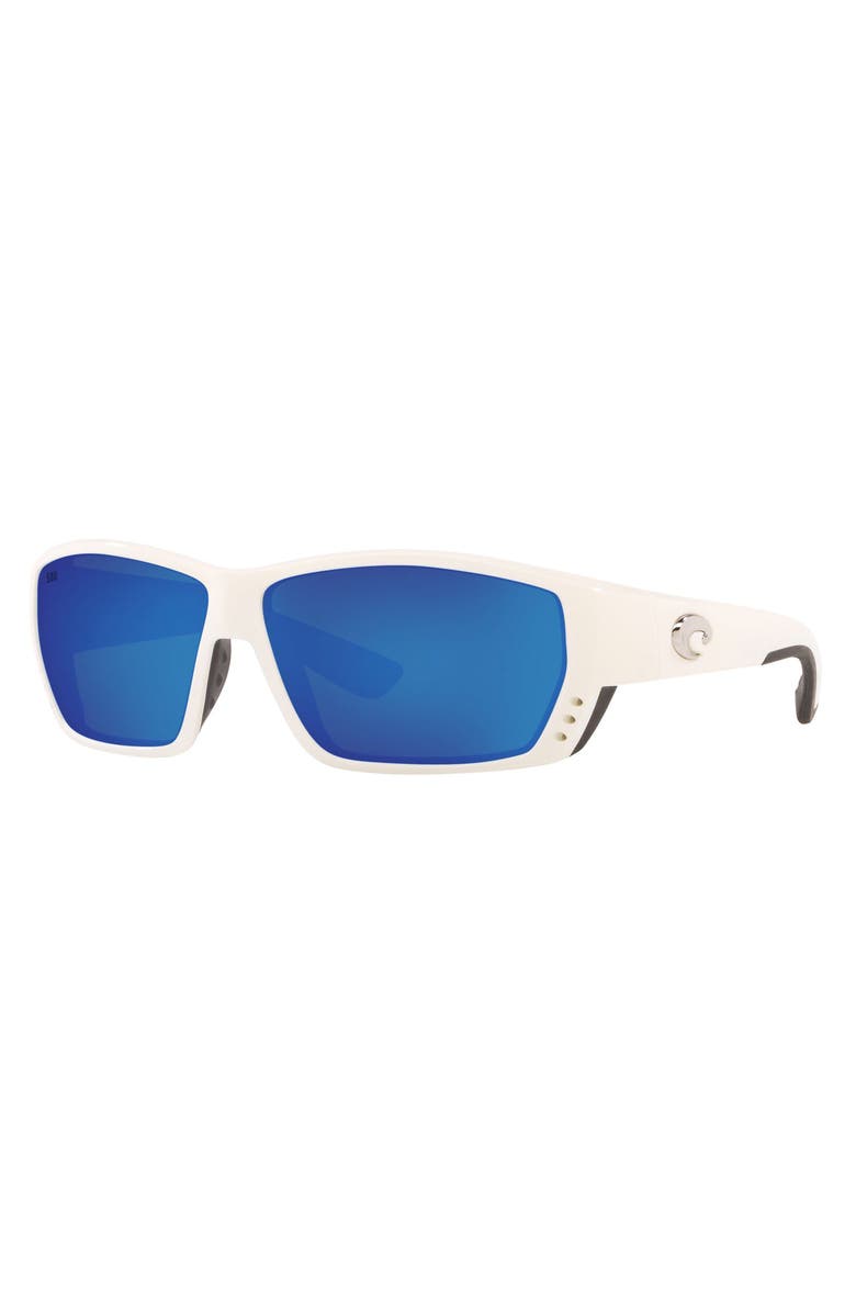 Costa Del Mar 62mm Polarized Wraparound Sunglasses, Alternate, color, White Blue