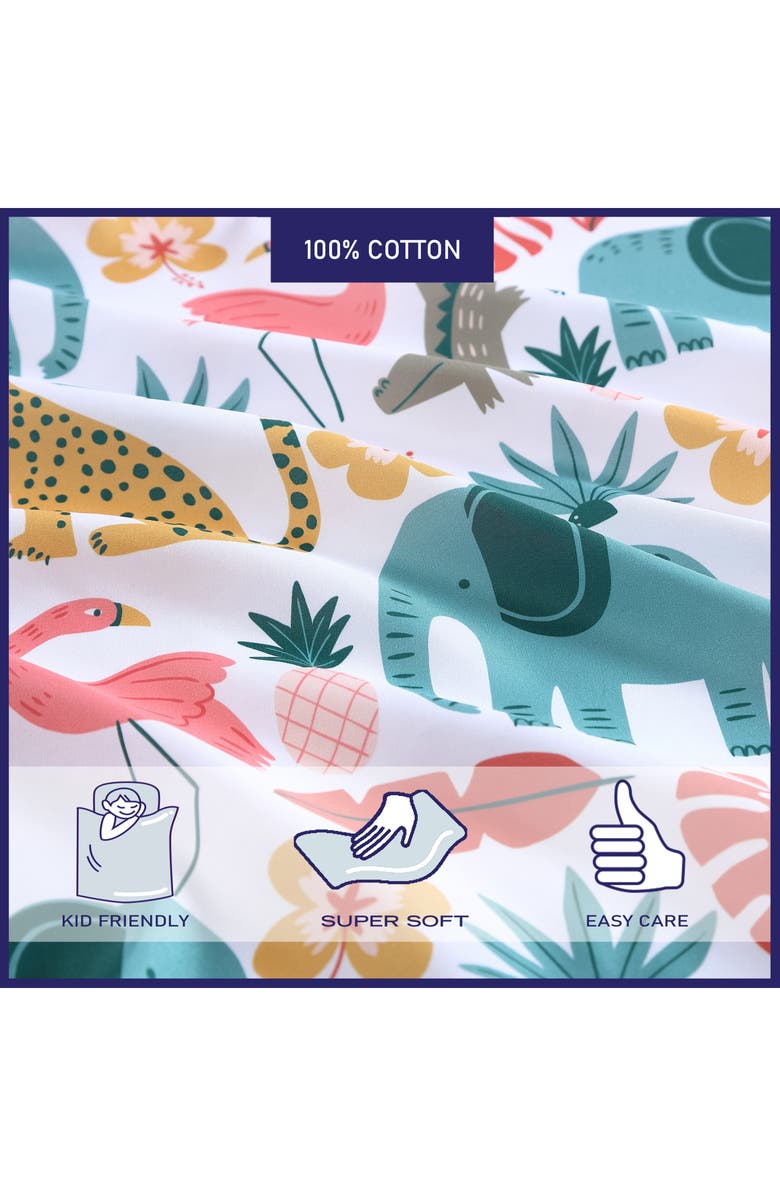 POPPY AND FRITZ Wild Animals Microfiber Sheet Set, Alternate, color, Pink