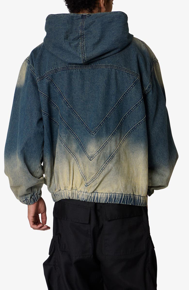 mnml Sludge Denim Quarter Zip Jacket, Alternate, color, Blue/ Green