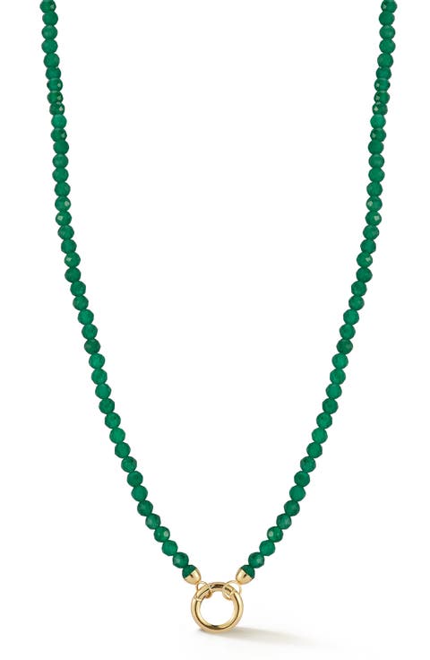 14K Gold Beaded Clasp Necklace