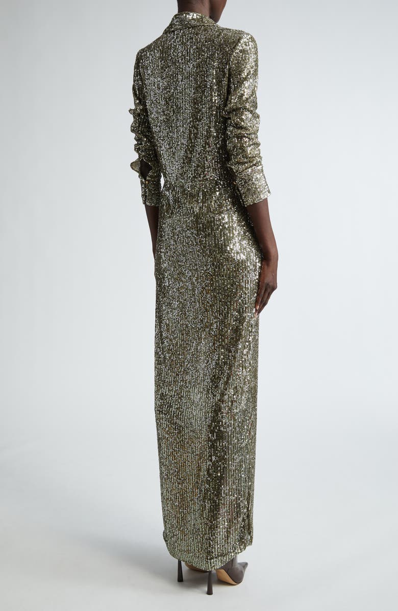 St. John Collection Sequin Embroidered Long Sleeve Shirtdress, Alternate, color, 