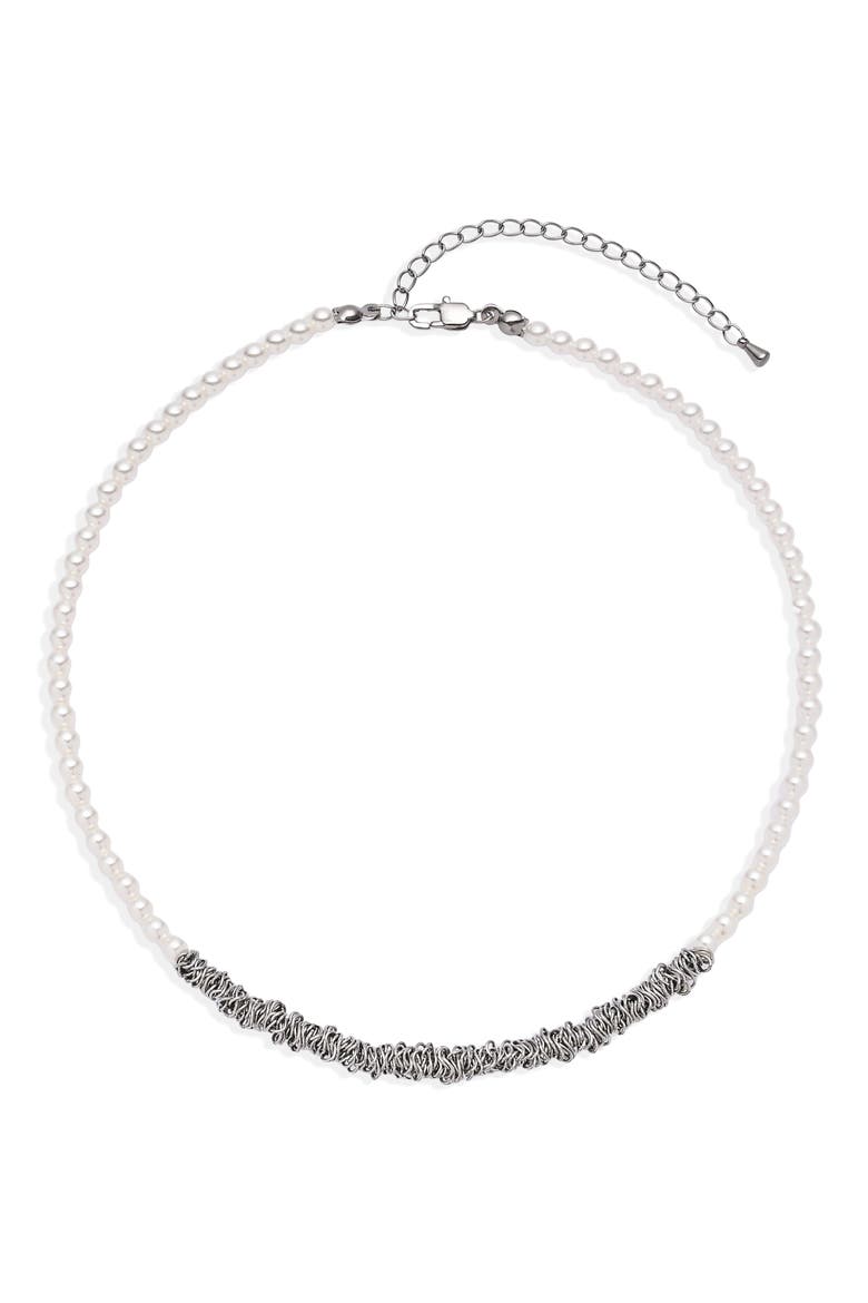 Bianca Imitation Pearl Necklace, Main, color, GOLD