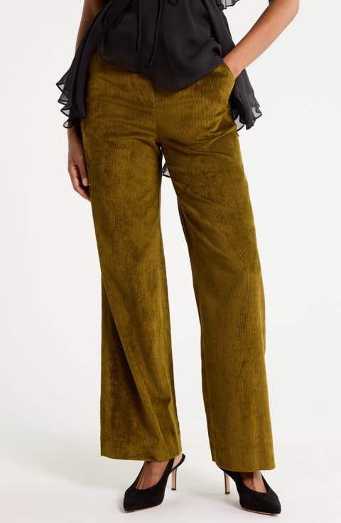 Grigore High Waist Wide Leg Corduroy Pants
