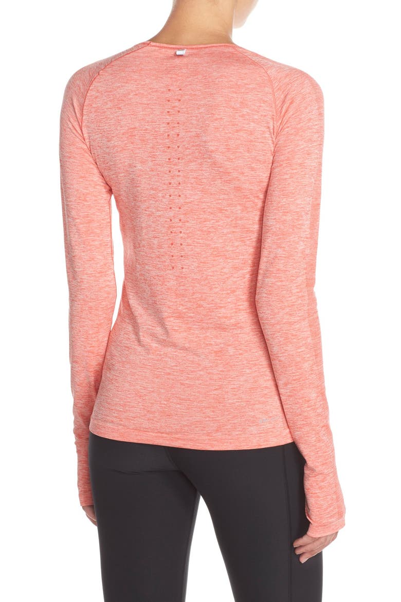 Dri-FIT Long Sleeve Top, Alternate, color, LIGHT CRIMSON/ SILVER