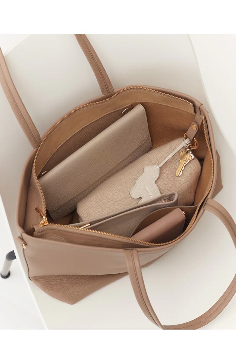 Cuyana Small Easy Zipper Tote, Alternate, color, Cappuccino