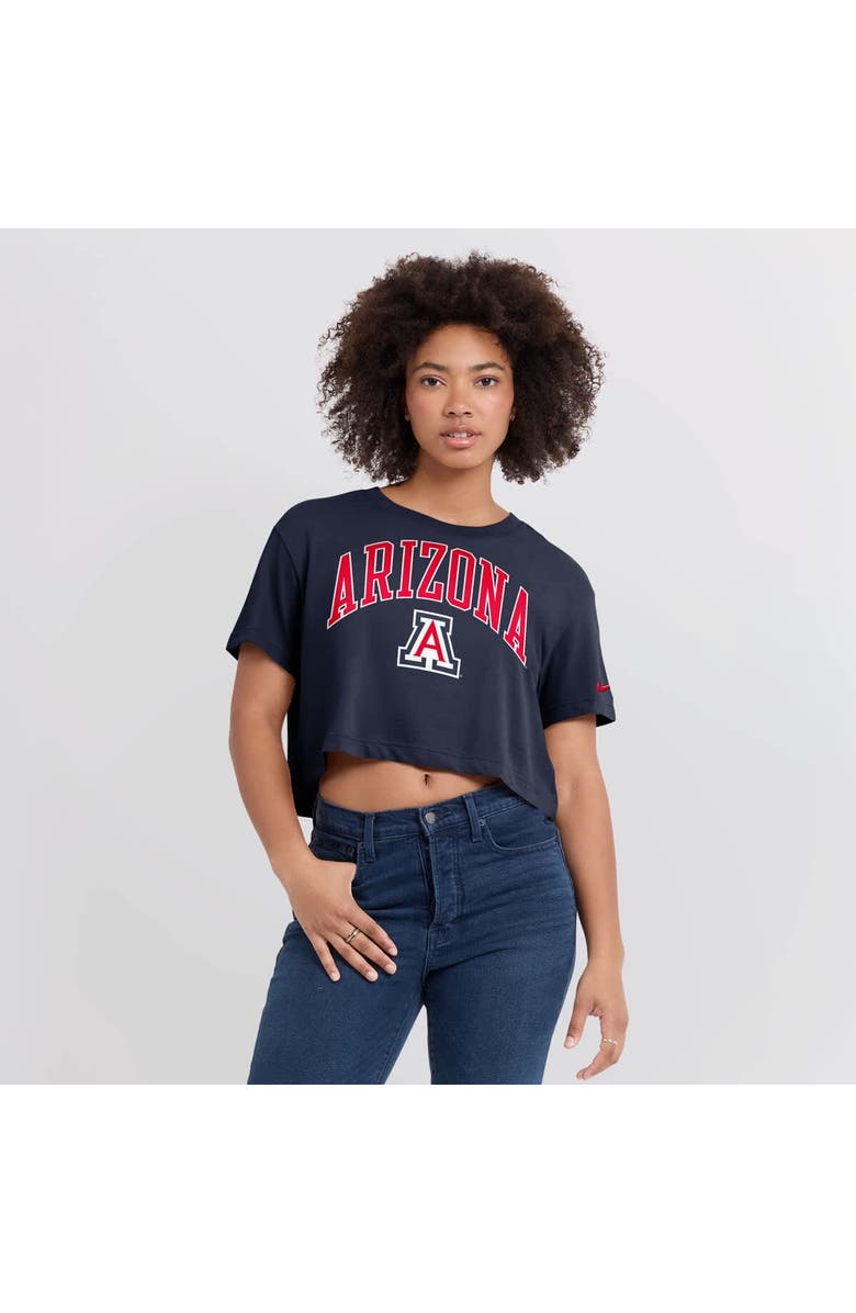 Nike Women's Nike Navy Arizona Wildcats Athletic Prep Arch Performance Cropped T-Shirt, Alternate, color, Navy