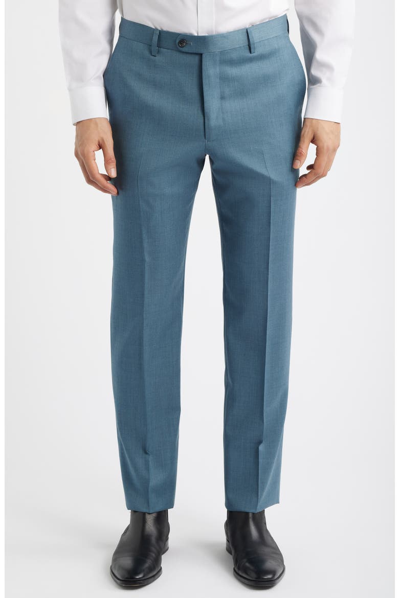 Bleecker Teal Mélange Virgin Wool Suit, Alternate, color, TEAL