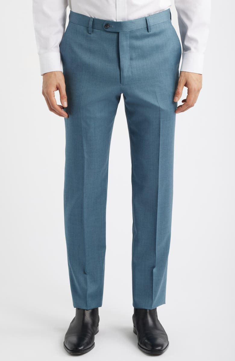 John Varvatos Star USA Bleecker Teal Mélange Virgin Wool Suit, Alternate, color, Teal