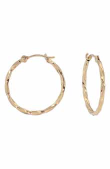 CANDELA JEWELRY 14K Gold Twisted Hoop Earrings