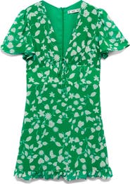 MANGO Polka Dot Flutter Sleeve Minidress