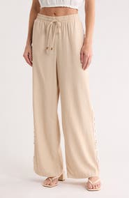 Ellen Tracy Rickrack Stripe Wide Leg Pants