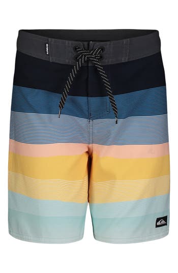 QUIKSILVER QUIKSILVER KIDS' EVERYDAY MASSIVE STRIPE SWIM TRUNKS 