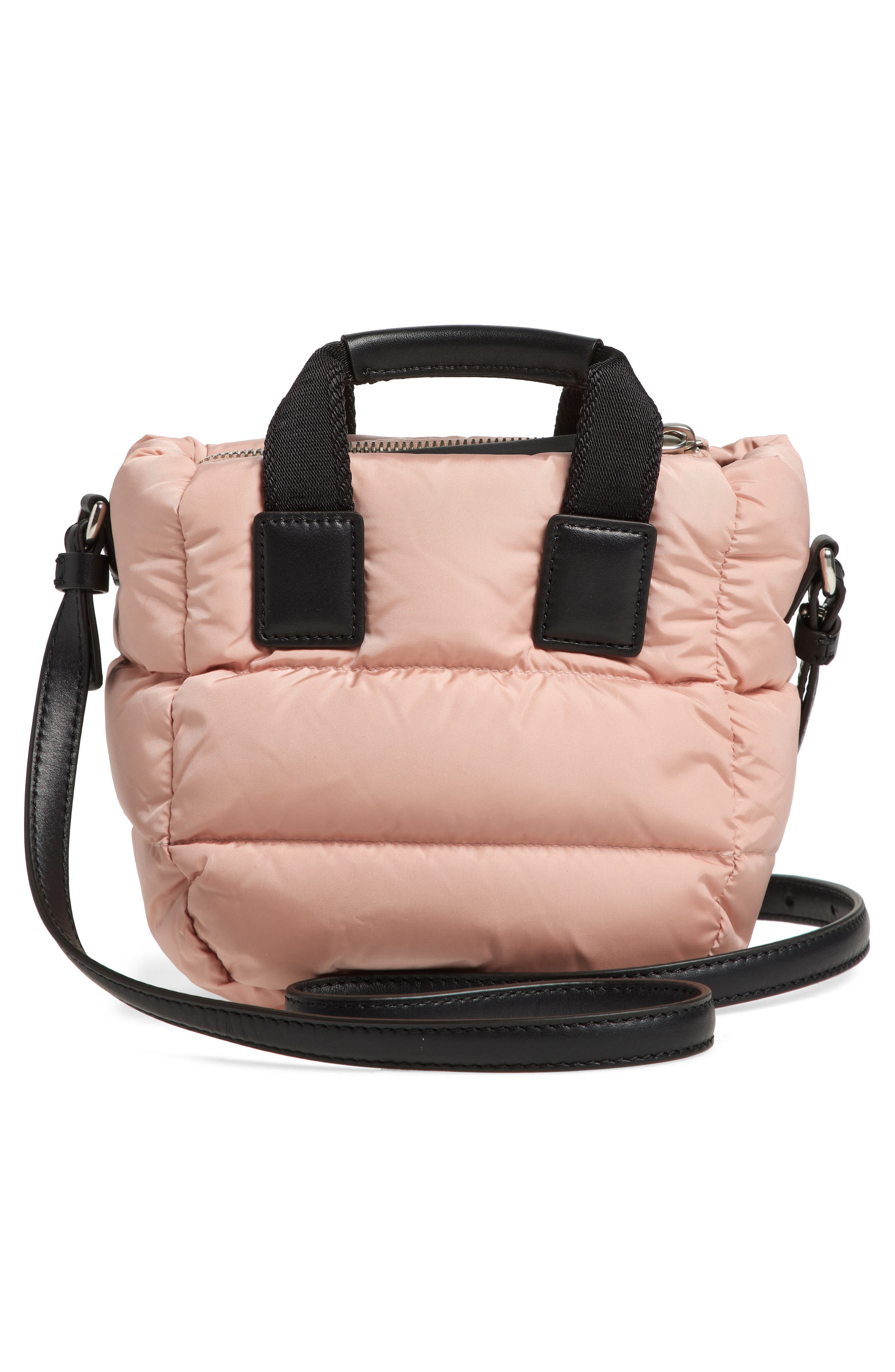 Moncler Micro Caradoc Puffer Crossbody Tote, Alternate, color, Pink