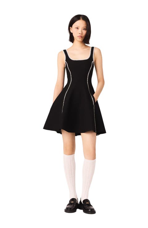 Short Dress With Topstitch Details